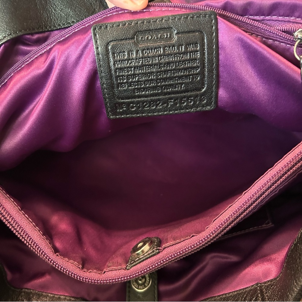 Coach Ashley Caryall Leather Shoulder Bag - Purple Interior - Picture 11 of 15